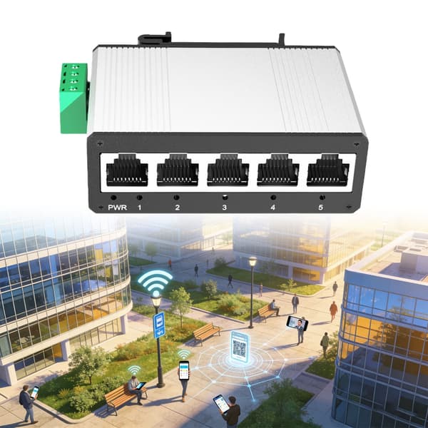 Robust 5-ports Ethernet Switcher Boks Til Industriel DIN-skinne Montering Ikke Administreret