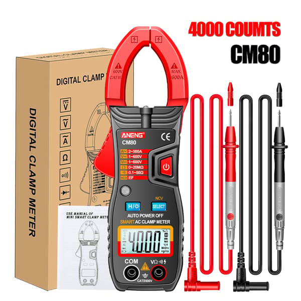 Professionell Digital Strömtång AC Ström 600V AC/för DC Volt Digital Multimeter Black