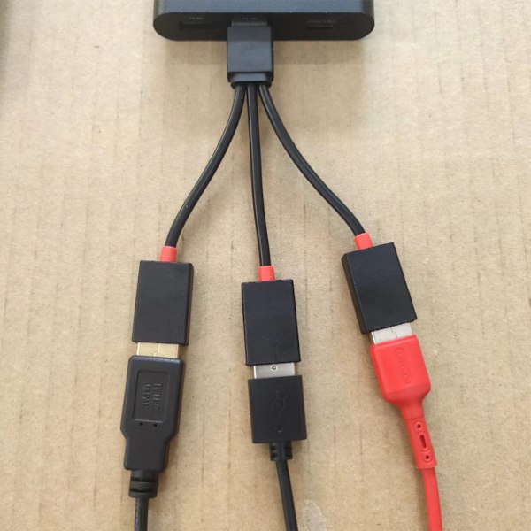3 i 1 USB Host Strömdelare USB Adapter till USB Hane Hona Kabel null - Right bend