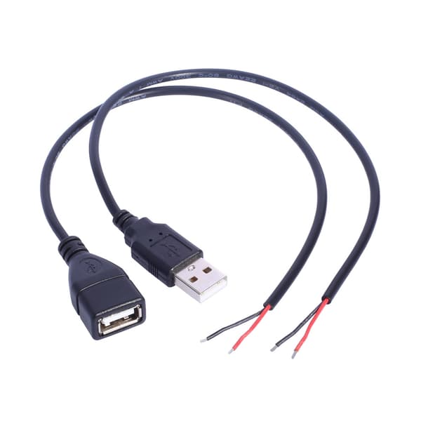 USB Strømkabel USB Han til 2-Pin Bare Ledning Åben Ende Strømkabel til LED Ventilator Kamera Tilbehør Female head