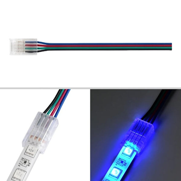 4Pin LED-lysstik til farvelys, loddefri hurtigforbindelse, 10 cm lang