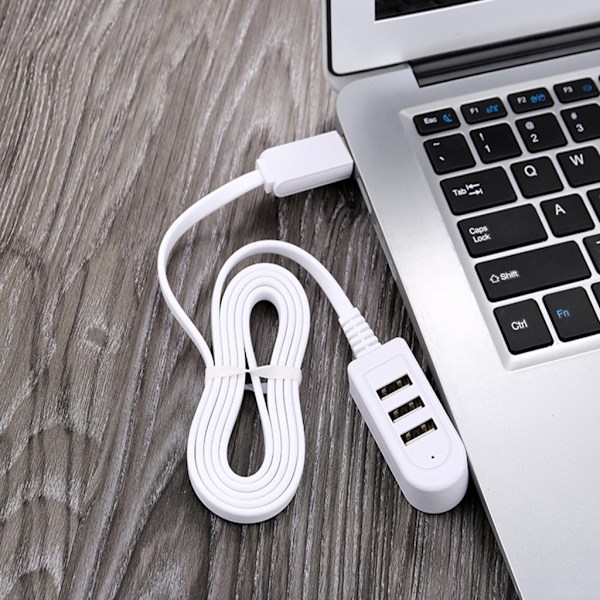 3-port USB Hub Splitter Extender USB Adapter Höghastighets Splitter Notebook En-till-Tre Extender Hub för Stationär Dator Laptop 1.2m