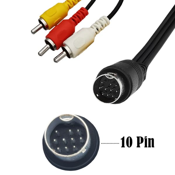 S-video kabel Mini DIN 10pin han til 3RCA videokabel 1,8m ledningsforbindelse til lyd- og videoenheder