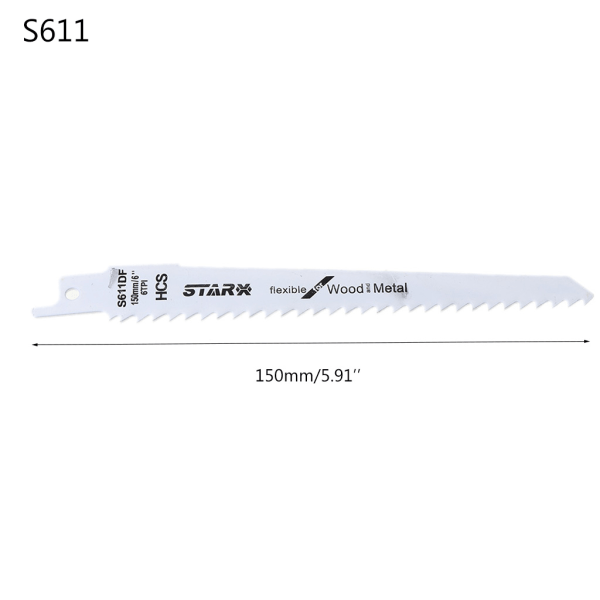 Högkolstål S611DF 150 mm 6" fram- och återgående sågblad effektivt för sågning