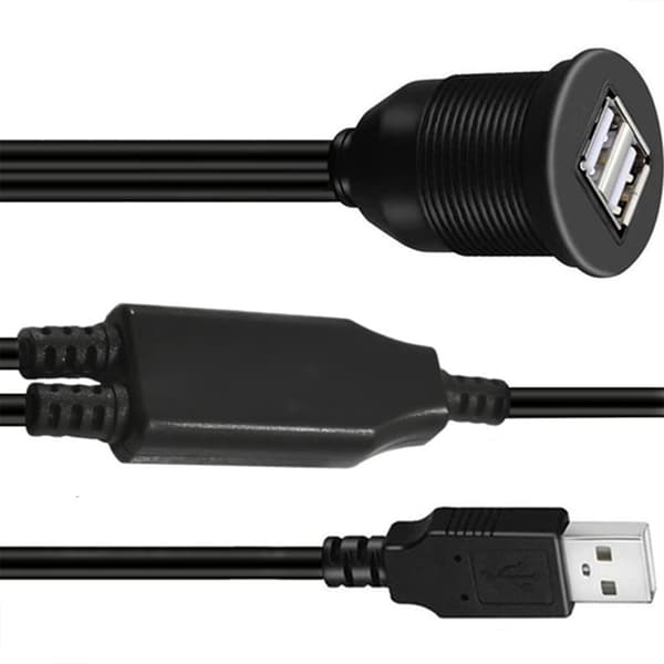Automatisk dobbel USB-forlengerkabel for dashbordmontering i bil, lastebil, båt