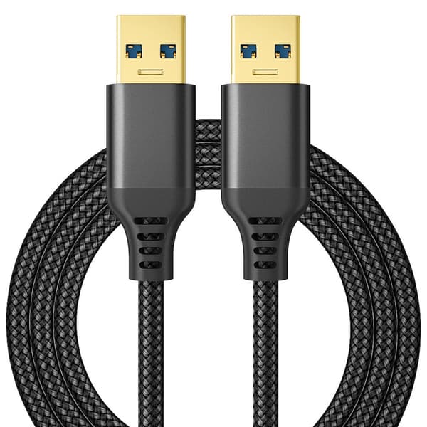 USB 3.0 Han til Han Flettet Datakabel Hurtig Hastighed 5Gbps Transmission til Ventilator Grey 1m
