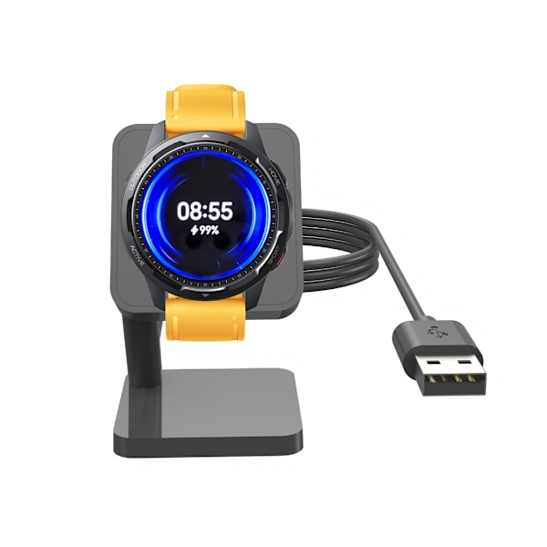 Magnetisk Strömadapter Laddningsställ Bas Snabb Laddningskabel Kompatibel för Watch S1 Active/Color 2 Smartwatch Hållbar