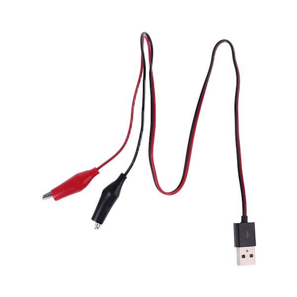 55 cm Kabels krokodilklämmor Testklämmor till USB hane-kontakt Strömförsörjningsadapter