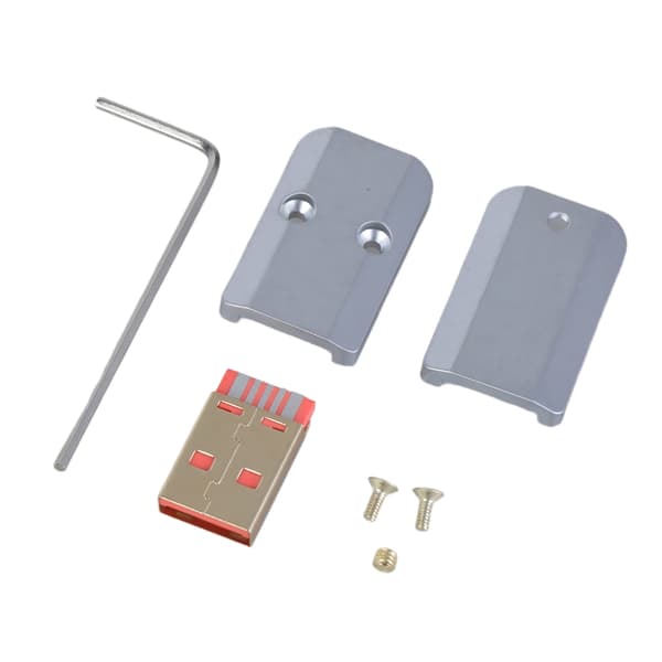 Holdbare USB3.0 Type A DIY Han-stik til 6 mm kabel, aluminiumsstøbning Black