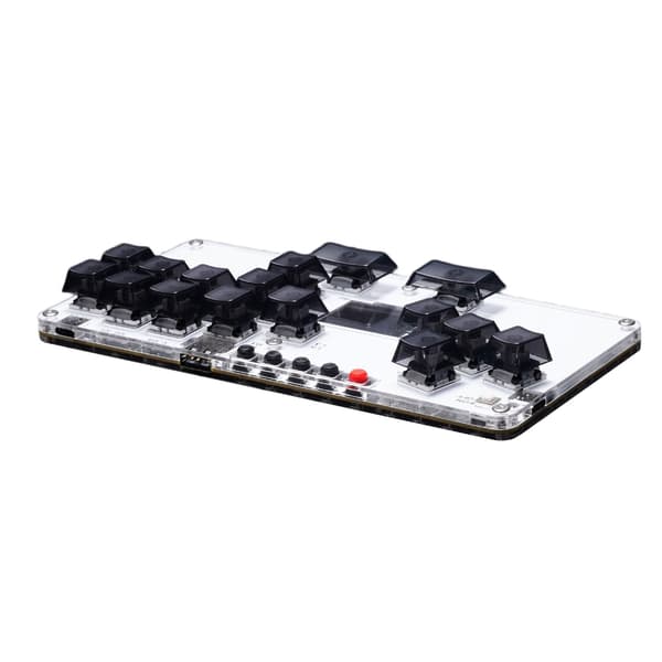 Arcade Controller Street Fight Gaming Keypad med Lysdisplay 16 Taster White