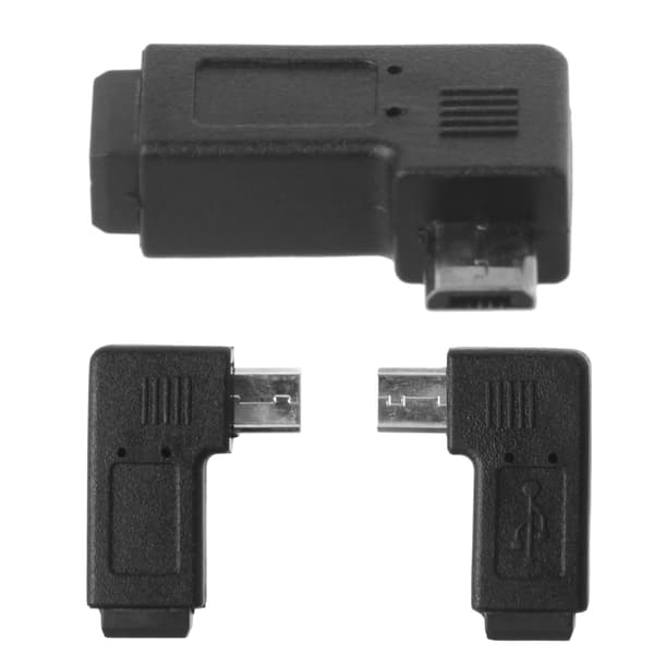 Vasen ja oikea kulma Mini USB 5Pin naaras Micro USB uros datan synkronointisovitin