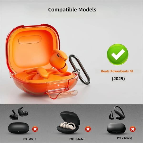 Fleksibelt TPU-cover til Fit 2025 Earbuds Case Shell med telefonstativfunktion Orange