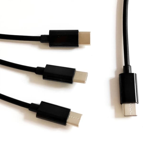 3 in 1 USB Type C -kaapeli matkapuhelinvarusteille USB C -kaapelin lataamiseen Black