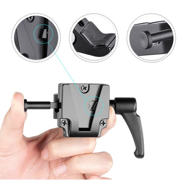 Professionel V Mount Batteriklemme V Lås Batteriadapter til Lysstativ Tripod