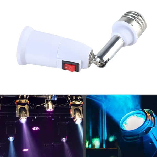 E27 Medium Base Socket-konvertere Forlengelse 180 graders roterbar lyspæreadapter for E27 LED, glødelampe, vifte