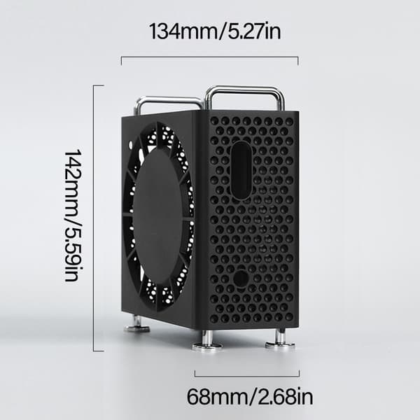 Skrivebordsstativ for Mini Desktop Vertikal Holder Full Beskyttelse Enkel Installering Silver
