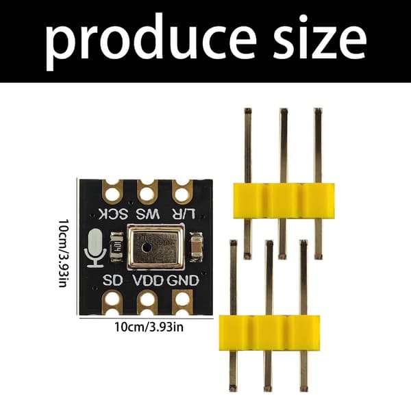 MS4030 Digital Utgång MEMS Mikrofonmodul Känslighet Med I2S Gränssnitt null - Soldering pin header