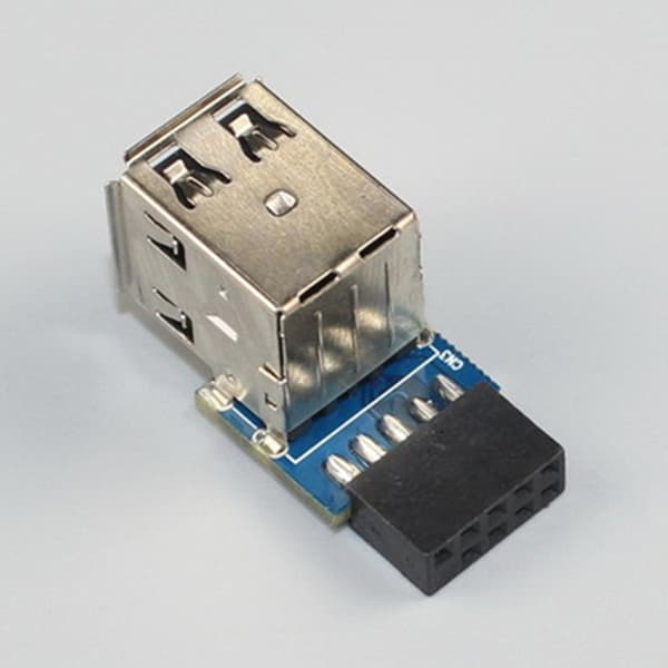 Desktop Bundkort USB-stik 9-ben til Dobbelt USB2.0 Port Frontpanel Adapter