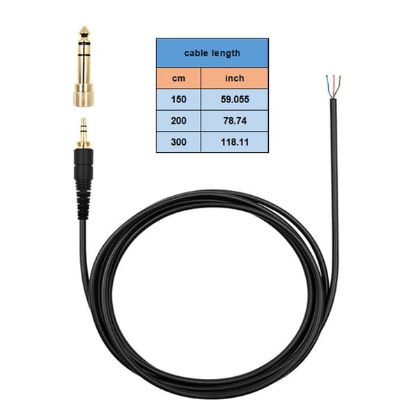 Hodetelefonforlengelseskabel Erstatningslydkabel 6,5 mm Overføring for M20X null - 150cm