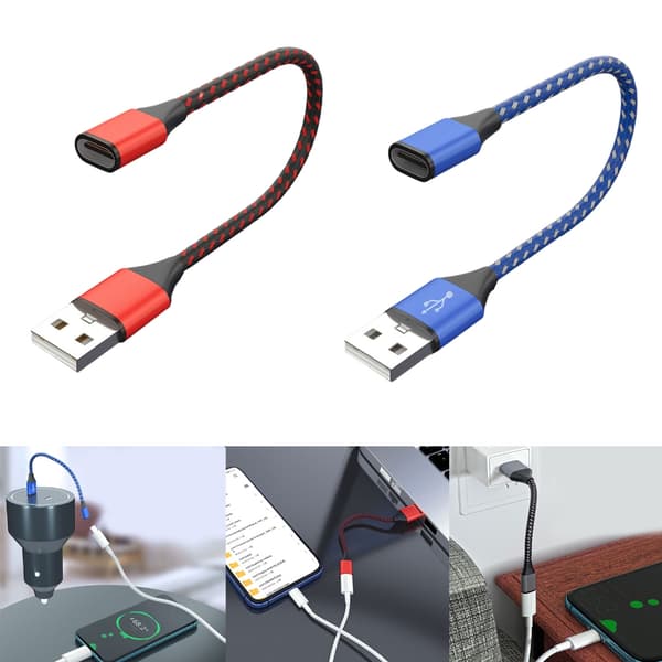 USB C hona till USB hane-adapter Typ C till USB 2.0 laddningskabel dataöverföring Red