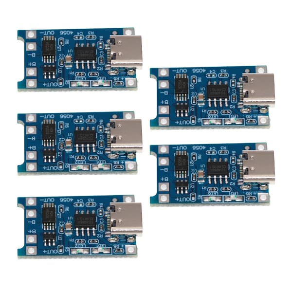 5 stk. Type C/Micros USB-grensesnitt 18650 Litiumsbatteri Lademodul TYPE C interface