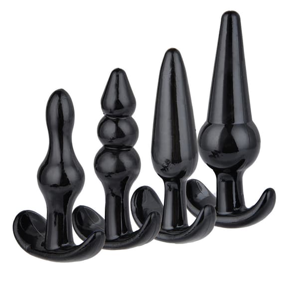 4 stk/sett Anusdilatasjon Buttplugg Buttplugg Prostatastimuleringsmassasjeapparat Black