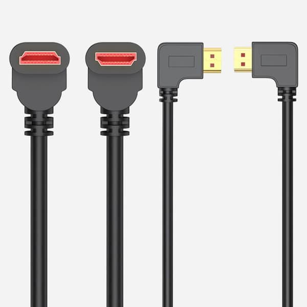 Snabb HDTV-videokabel hane till hona förlängningskabel stöder 4K60hz 2K 50cm down bend