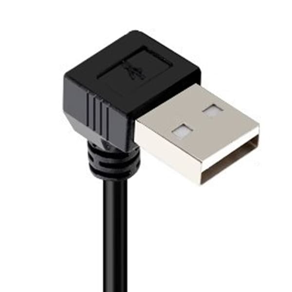 Bøybar kabel 25 cm skjøteledning plasttekstur for datasynkronisering og lading null - Double left bend