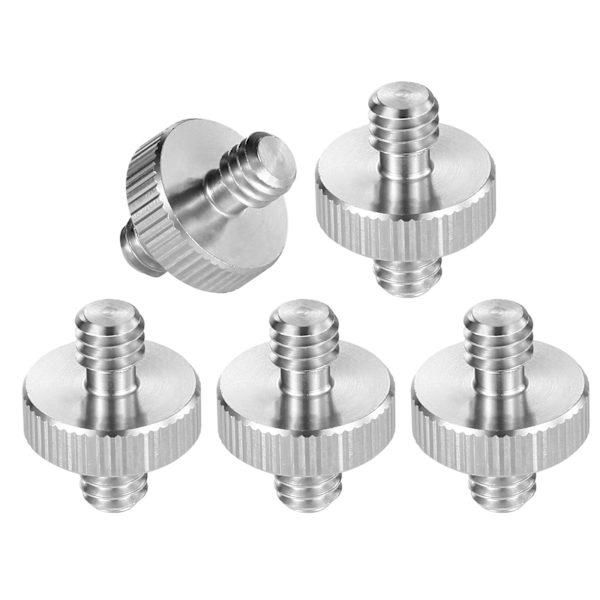 5 stycken 1/4\" hane till 1/4\" hane gängade skruvadapter Kamerastativskruvar Konverteringskit för kamerabur/axelrigg/LED-panel