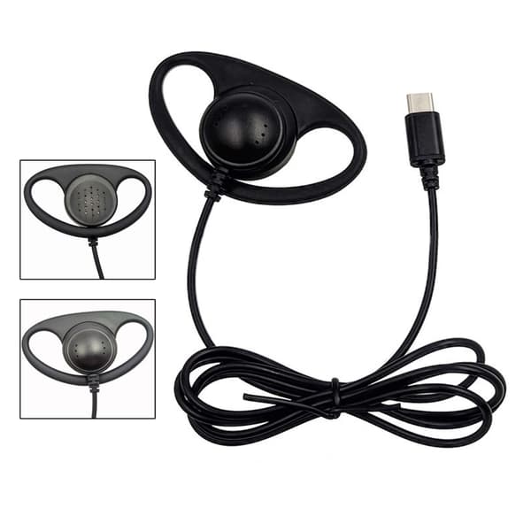 USB C Enkelt Sidet Mono Øretelefon Mono Lednings Headset Enkelt Sidet Øreprop null - Straight plug