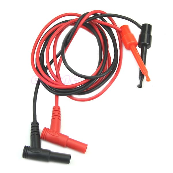 Nye 1 par bananstik til testkrogclips probe kabel til multimeter testudstyr