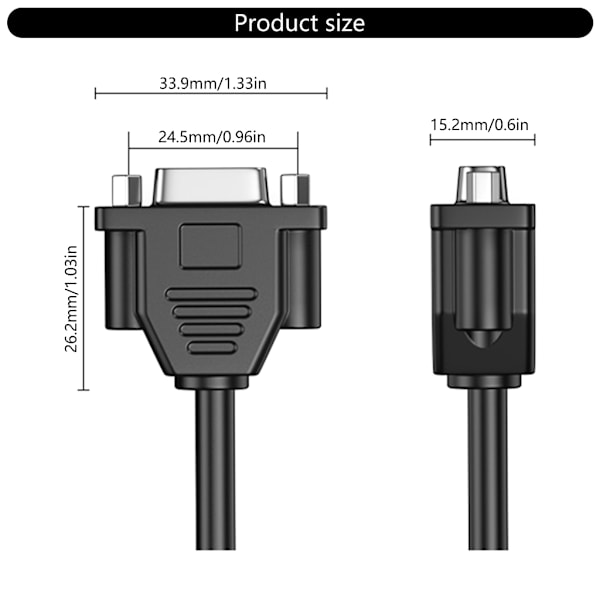 Hög upplösning VGA 15-stifts honadapterkabel VGA (3+6) Hon till Hon-kontakter Kabel 30cm för TV PC Projektorer