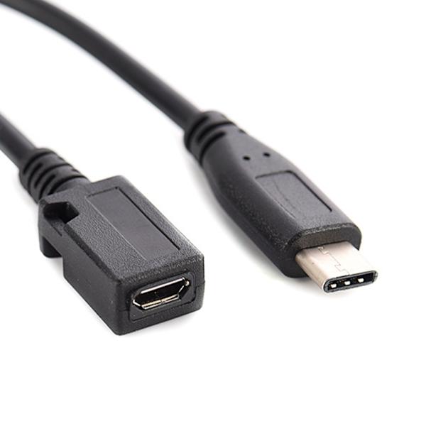 TypeC UsbC han til MicroUSB hun adapter konverter datakabel til telefoner tablets