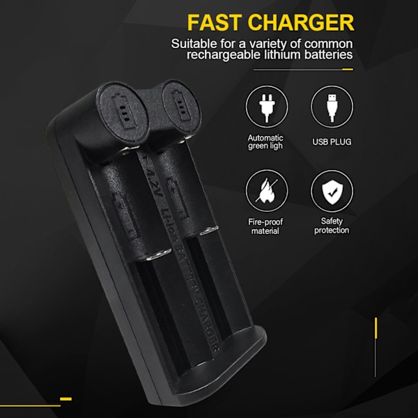 5V 2A Batteriladdare Li-ion Batteriladdningsdocka 2 Fack för 18650 16340 2665