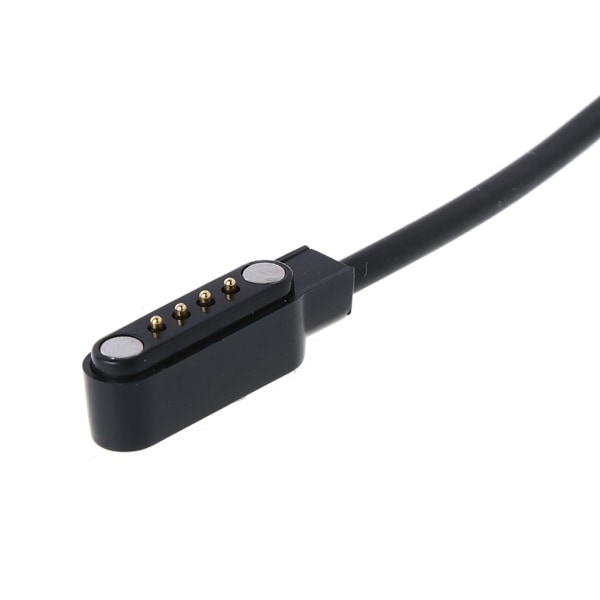 USB Laddningskabelhållare Laddningsdocka Fäste Vagga Universell för Smart Klocka Laddningskabel 4 Pin Magnetisk Laddning Black