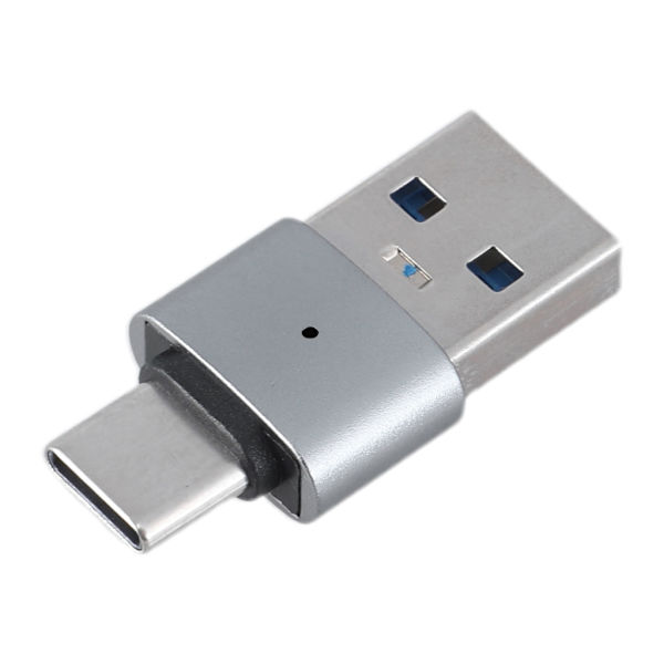 Metall USB Hann til USB C Hann Adapter for Rask Dataoverføring og Lading null - Square with light BK