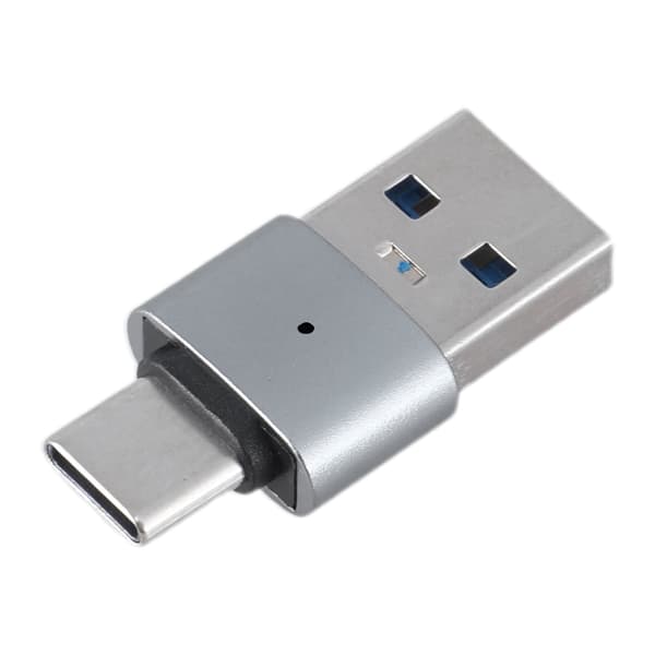 Metall USB Hann til USB C Hann Adapter for Rask Dataoverføring og Lading null - Square with light GY
