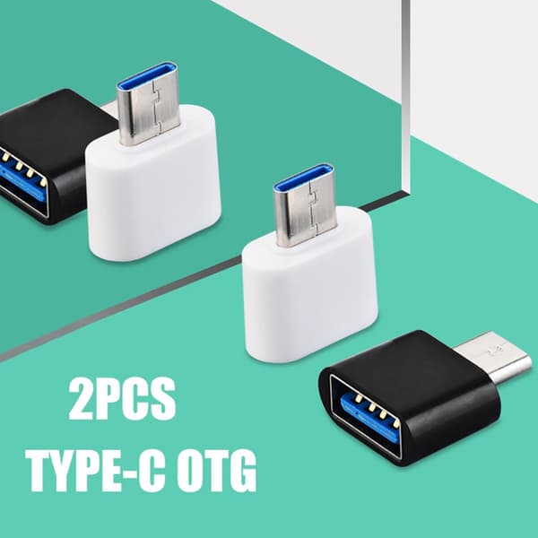 2 stk. Universal USB til Type-C Adapter Mikrofon Hovedtelefon Jack Splittere til Multi-model Mobiltelefon Black