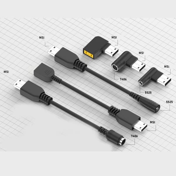 MSI USB-plugg til 5.5x2.5mm/7.4x5.0mm DC Lading Elektronisk MSI USB-plugg Strømkabel null - 5.5.x2.5mm