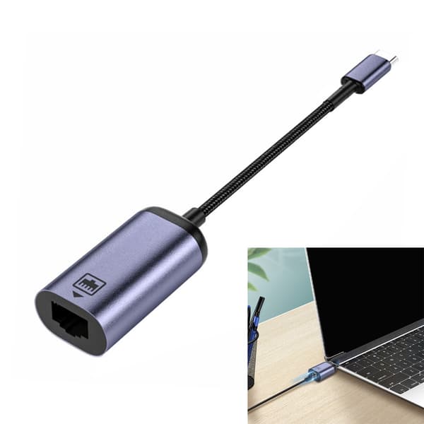 USB C til Ethernet-adapter Type C til RJ45 hannkabel direkte tilkoblet 100 Mbps