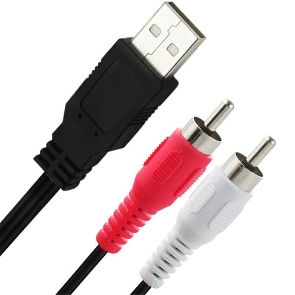 USB Han til 2RCA Video Converter Kabel Adapter Ledning Egnet til TV PC Lydoverførsel