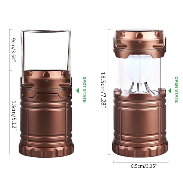 Bärbar Solar 6 LED Lampa USB Uppladdningsbar Lykta Utomhus Hopfällbar Camping Vandring Lågor Lampa Black