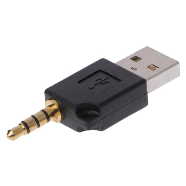 3,5 mm til USB 2.0 hann Aux-adapter for Apple for iPod for Shuffle 1. og 2.