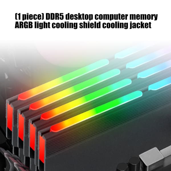 Metalkøleplade til DDR5 RAMs Desktop Hukommelse med ARGB Belysningsfunktion Black