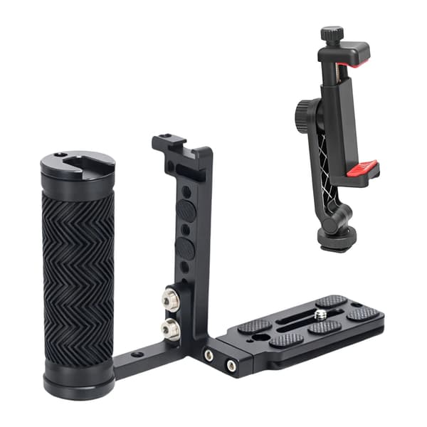 Robust Dobbelt Håndholdt Monteringsbur Til DSLR Kamera Stabilitetsramme null - Handle and cage