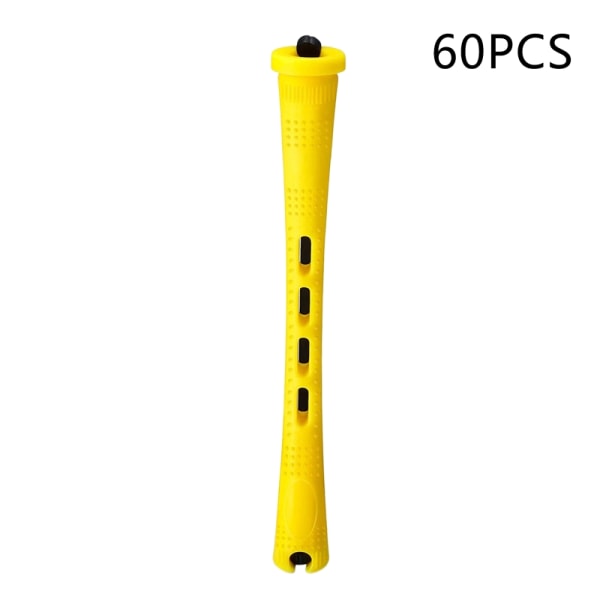 60 st Hårpermanentstavar Cold Wave Rod Curlers Rollers för Salon Home Styling Tools Yellow