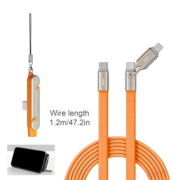 Multifunksjonell billadekabel med telefonstativ for reise og daglig bruk Black