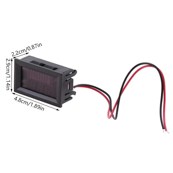 Digital Voltmeter Spänningsmätare Batterikapacitetsindikator Batterimätare 15V-72V Spänningsdisplay Professionell Mätare