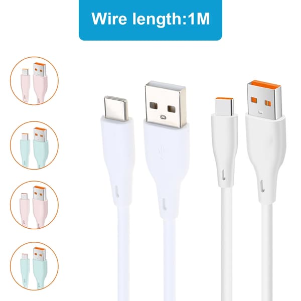 Hurtigladekabel Ledning Strømledning Støtte Hurtiglading & Dataoverføring White Micro-USB