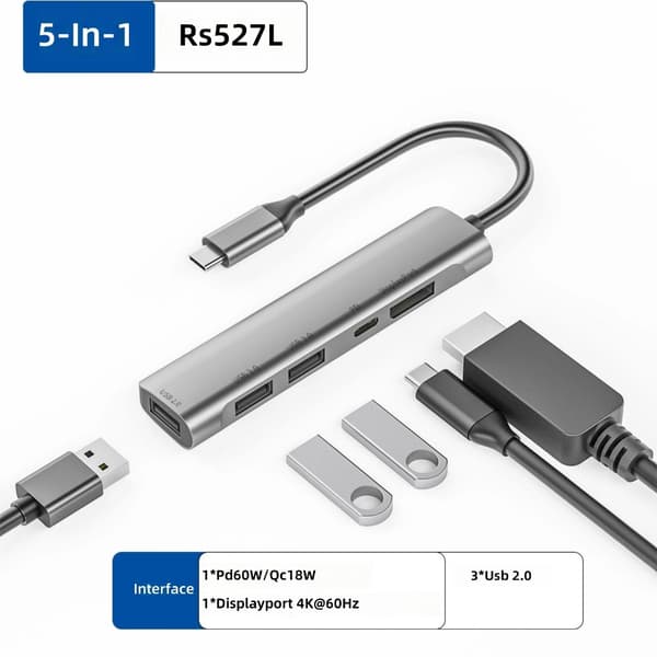 USB C-adapter dokkingstasjon HDTV USB3.0 USB2.0 overføringsadapter